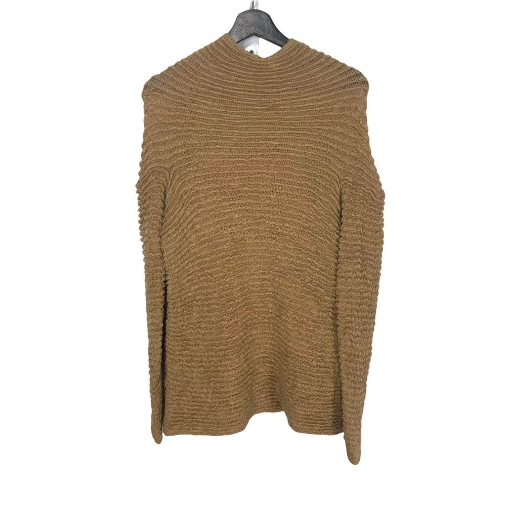 COS Camel Mohair Wool Blend Accordion Pleated Sweater Medium